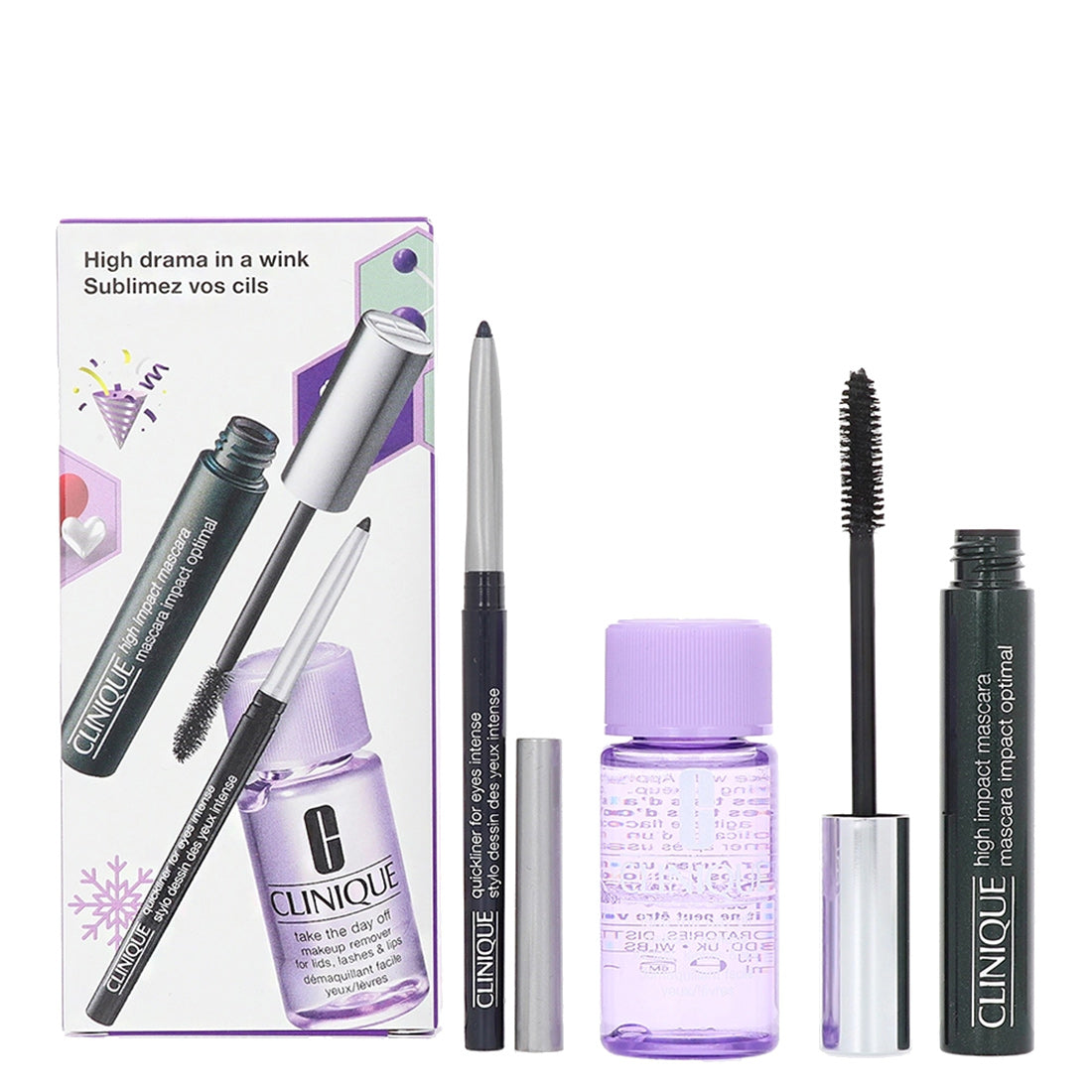 Clinique High Drama in a Wink High Impact Mascara + Quickliner For Eyes Intense + Take The Day Off