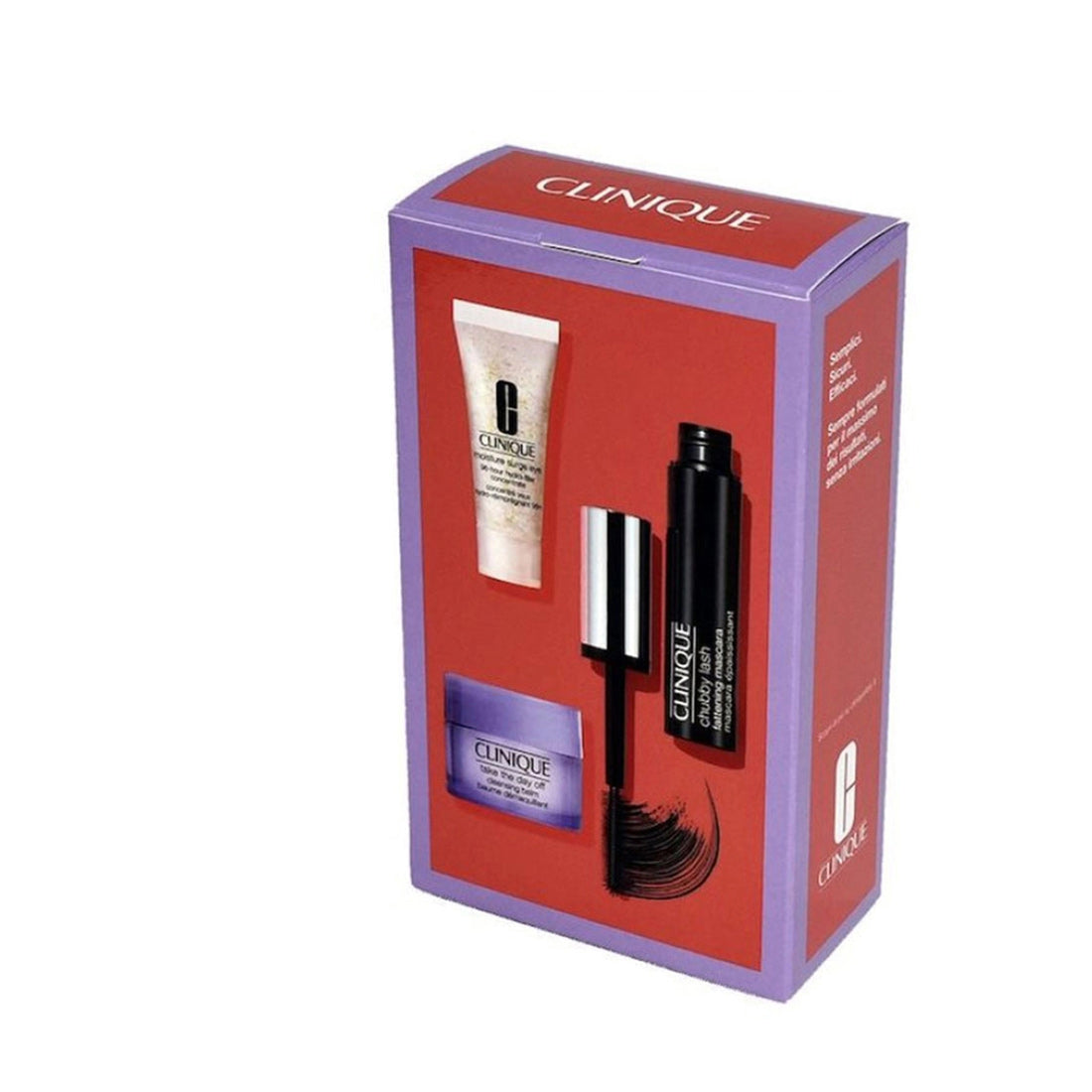 Clinique Mascara Lash Chubby Volume Intenso Set: Chubby Lash Fattening+Take The Day Off Cleansing Balm 15ml+Moisture Surge Eye 96 Hour 5ml