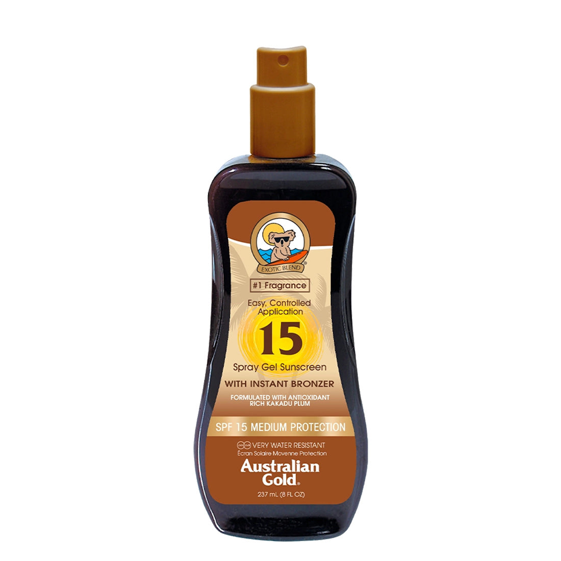 Australian Gold Instant Bronzer Spray Gel Sunscreen