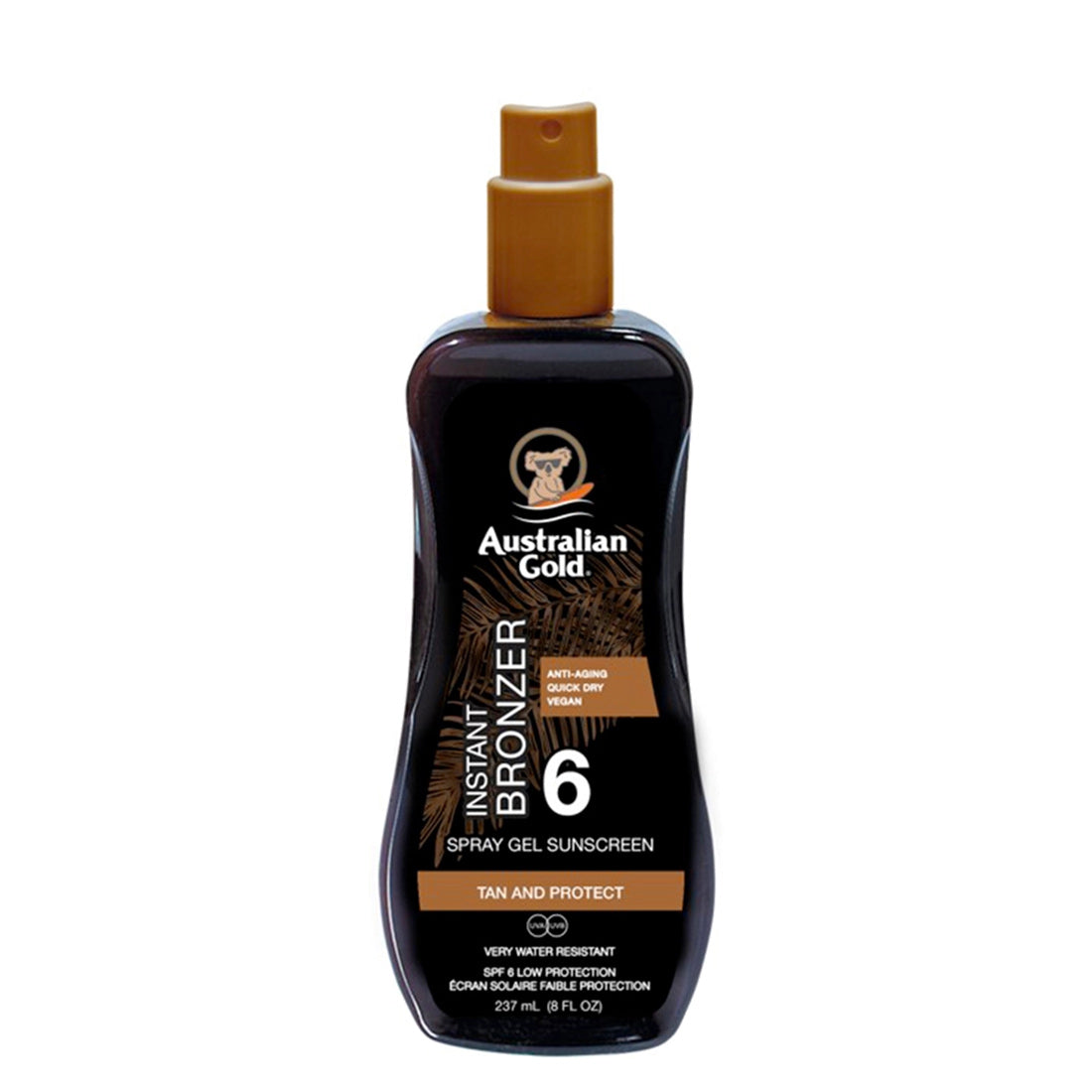 Australian Gold Instant Bronzer Spray Gel Sunscreen