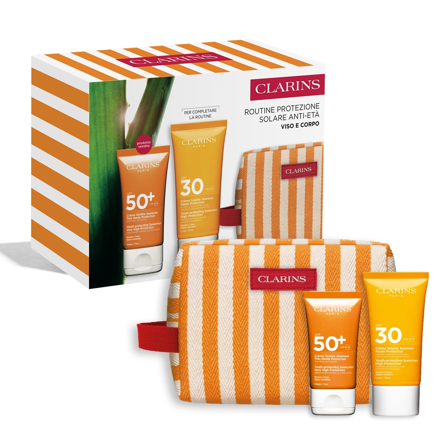 CLARINS Face Cream Spf50 50 M + Body Cream Spf30+ 75 Ml + Trousse Set -3