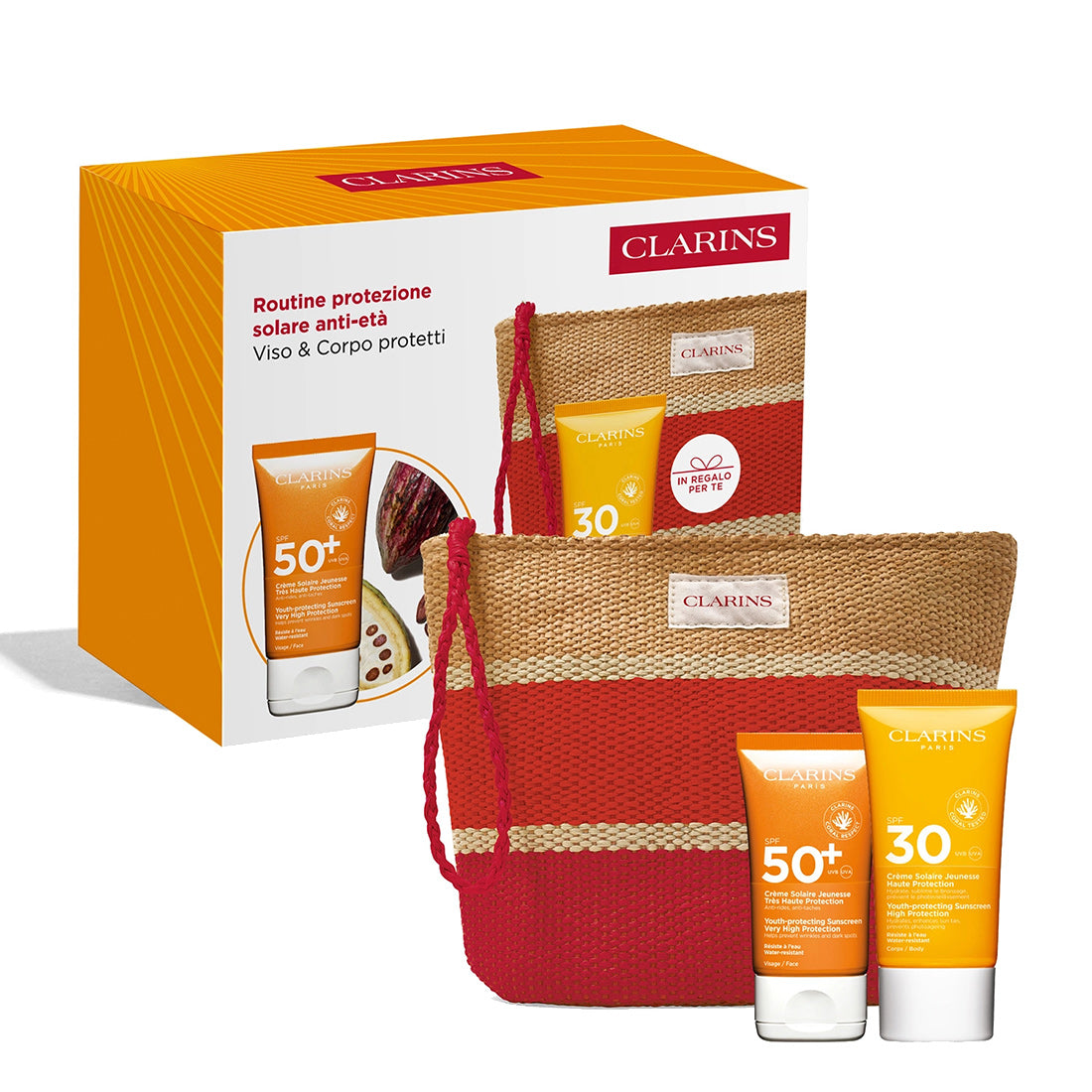 Clarins Routine protezione solare anti-età