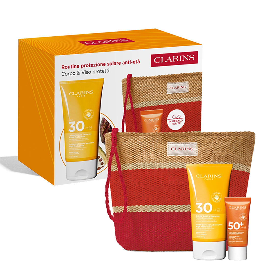 Clarins Routine protezione solare anti-età