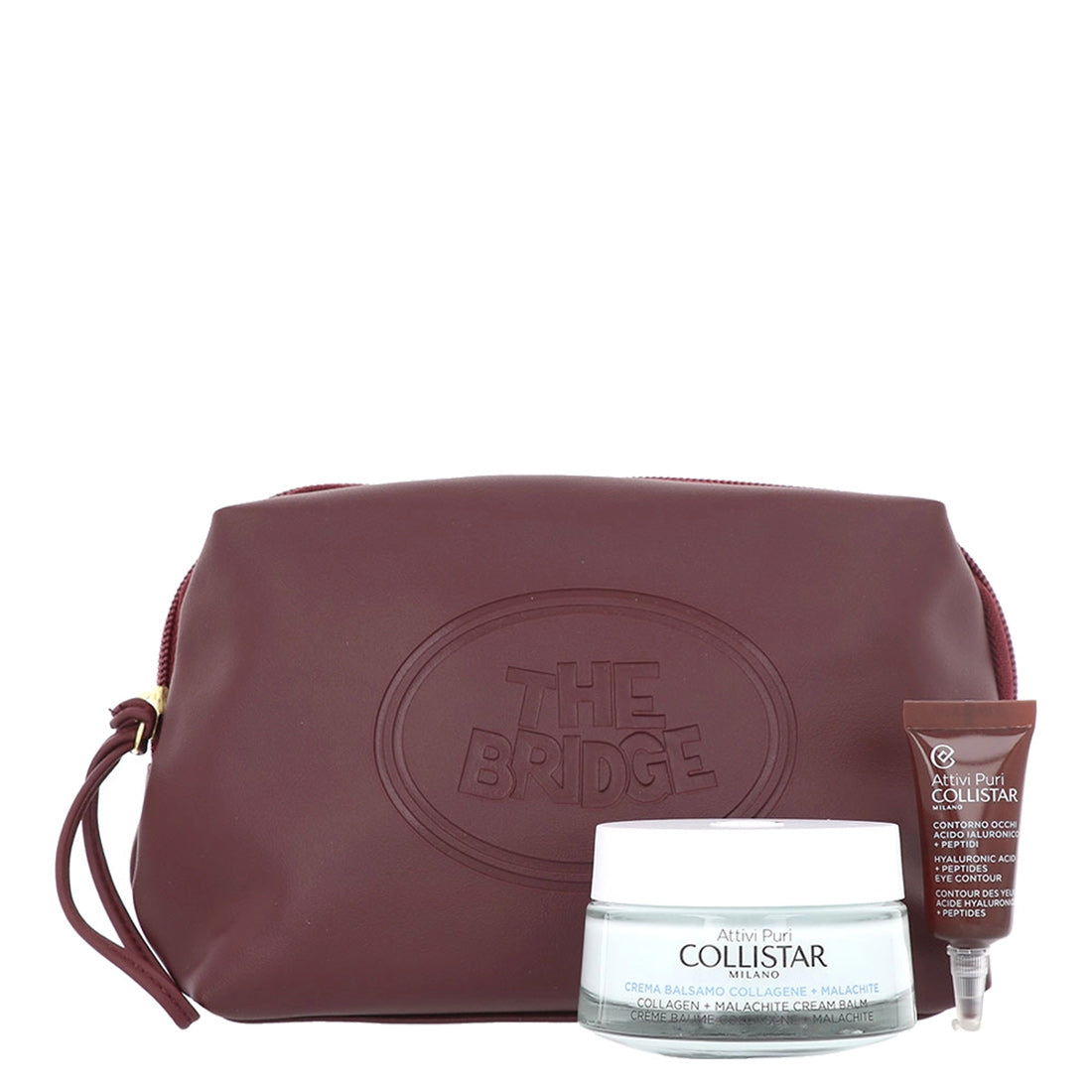 Collistar The Bridge Attivi Puri Crema Balsamo Collagene + Malachite 50 ml + Contorno Occhi Acido Ialuronico e Peptidi 5 ml + Beauty Bag