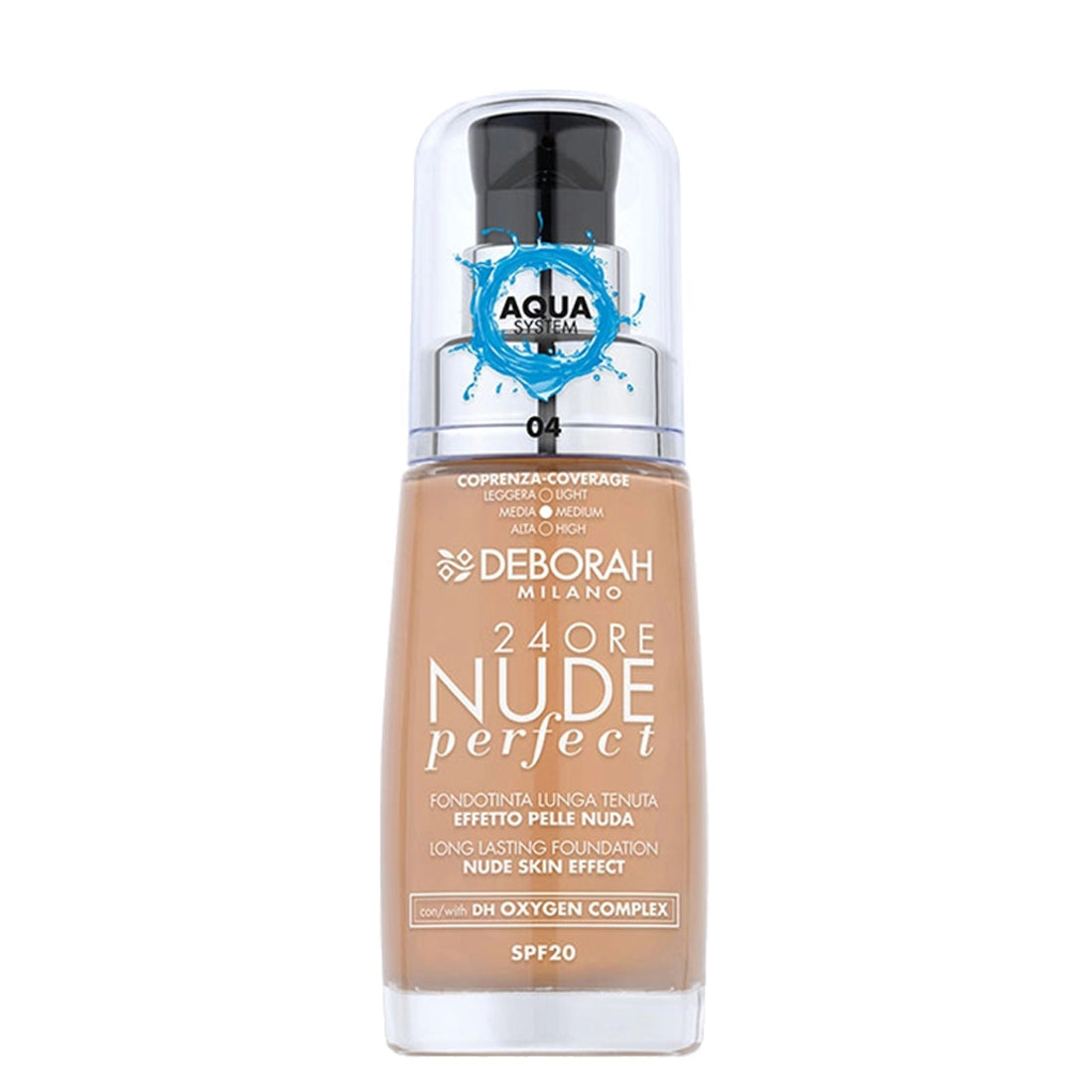 Deborah 24Ore Nude Perfect Fondotinta SPF20 04 Apricot