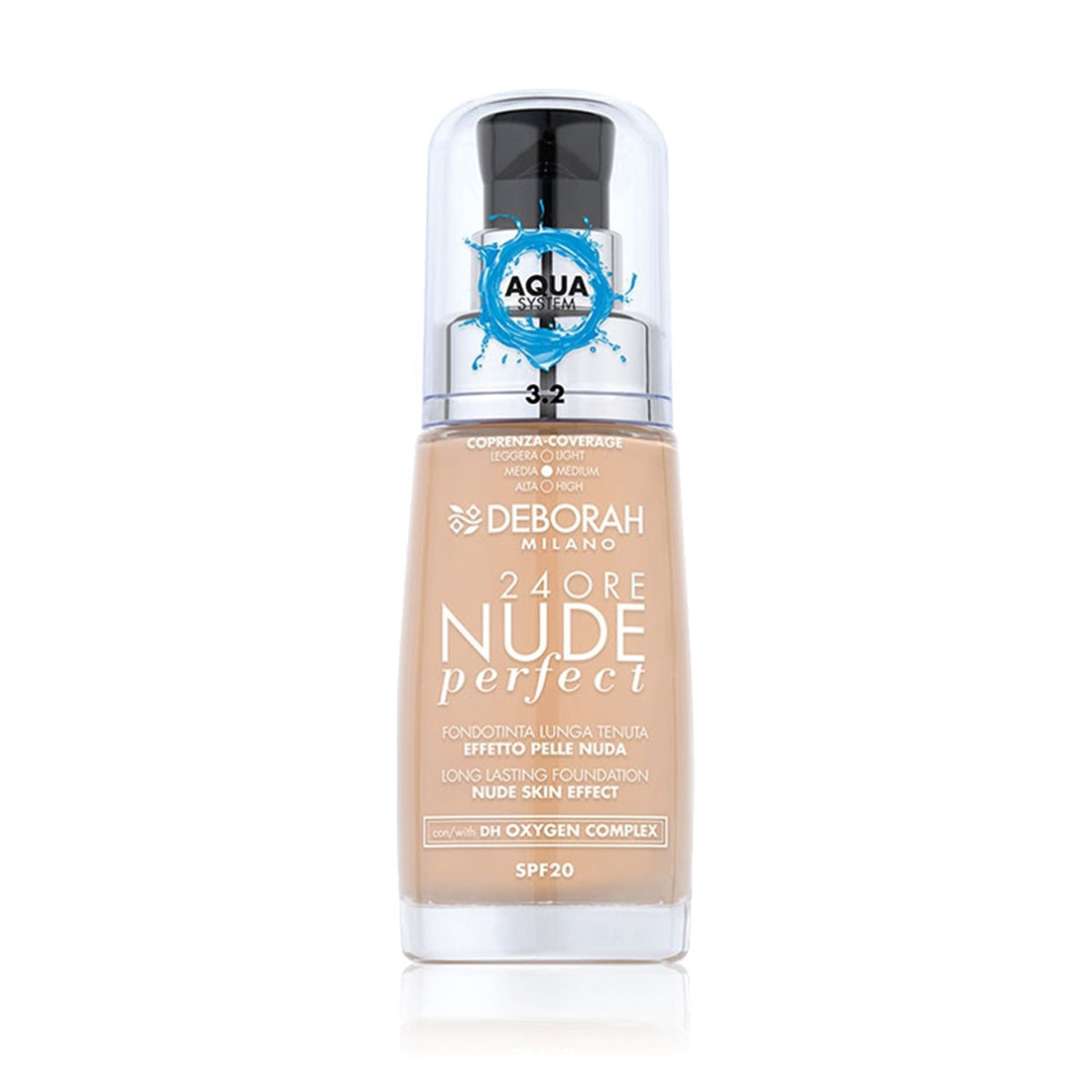 Deborah 24Ore Nude Perfect Fondotinta SPF20 3.2 Hazelnut