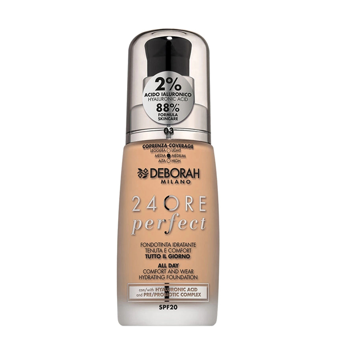 Deborah 24Ore Perfect Fondotinta SPF20 03 Caramel Beige