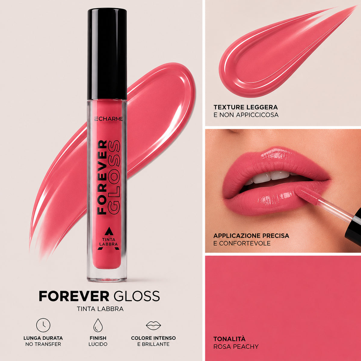 ECHARME Forever Gloss Rosa Peachy-2