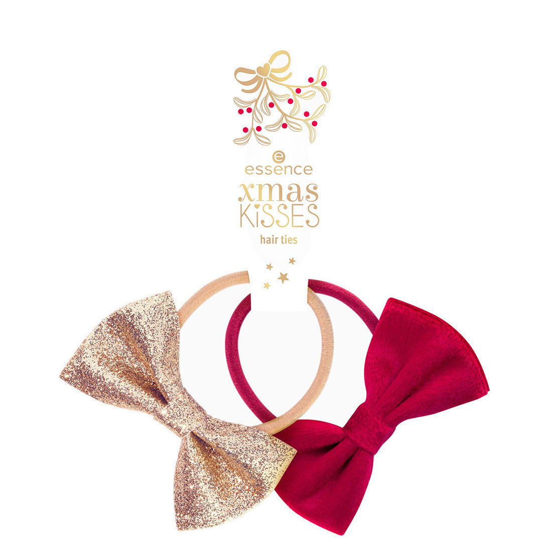 Essence Xmas Kisses Hair Ties 01 Mistletoe'S Bow, Kiss Below!