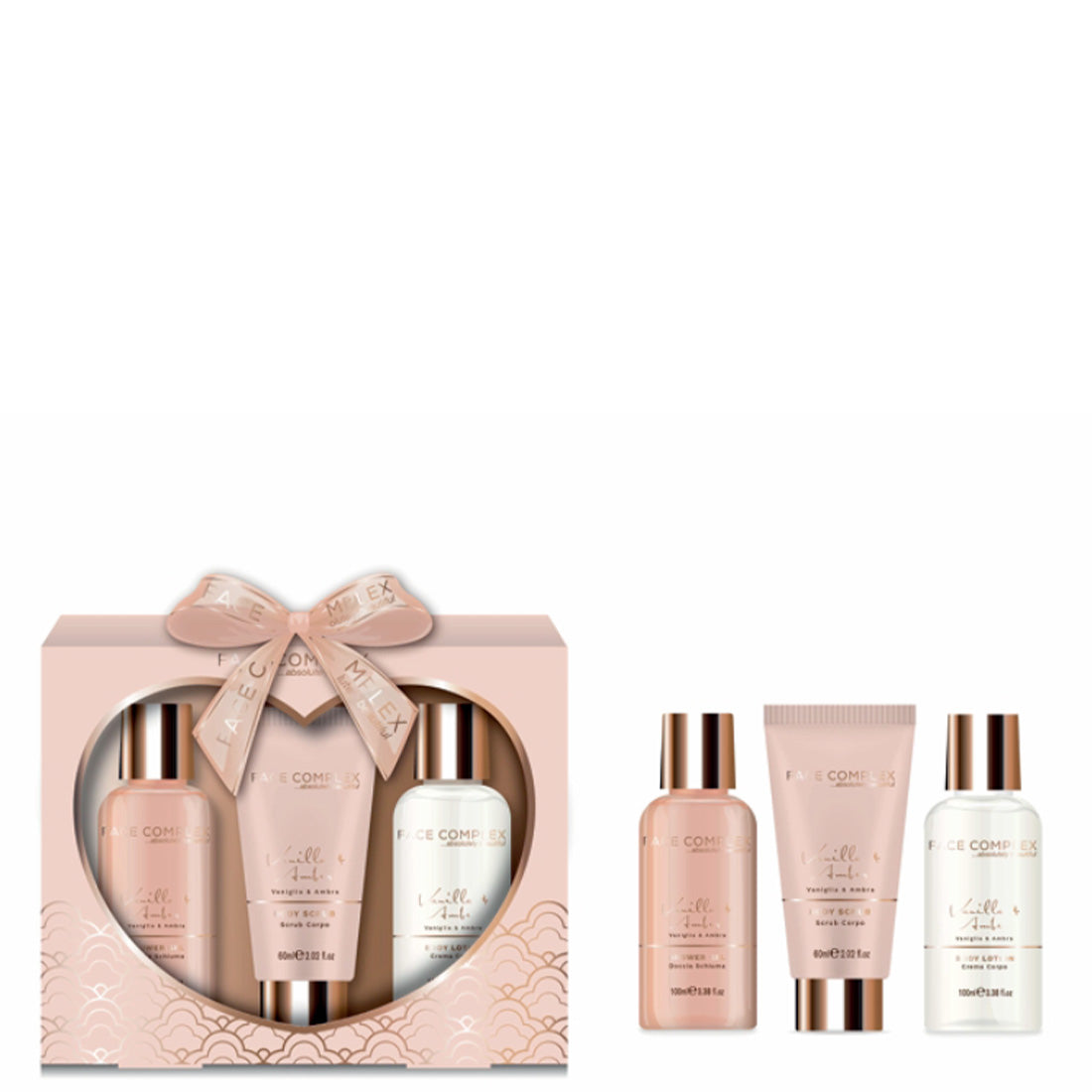 FACE COMPLEX Shower Gel 100 ml + Body Lotion 100 ml + Body Scrub 60 ml