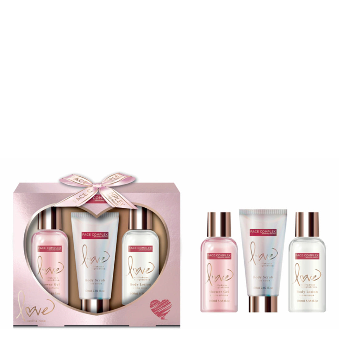 FACE COMPLEX Shower Gel 100 ml + Body Lotion 100 ml + Body Scrub 60 ml Set