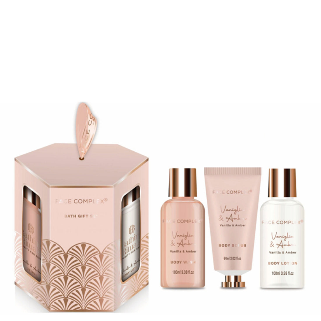 FACE COMPLEX Shower Gel 100 ml + Body Lotion 100 ml + Body Scrub 60 ml Set