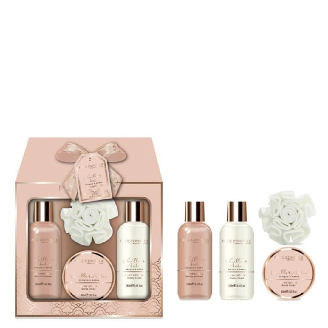 FACE COMPLEX Shower Gel 160 ml + Body Lotion 160 ml + Scrub + Spugna