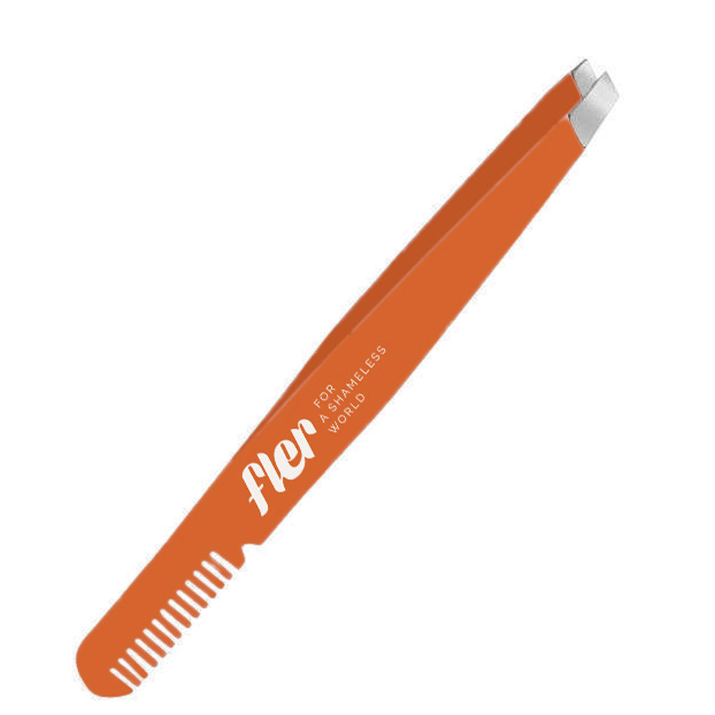 Fler Pinzetta Sopracciglia Con Pettinino Solid Orange