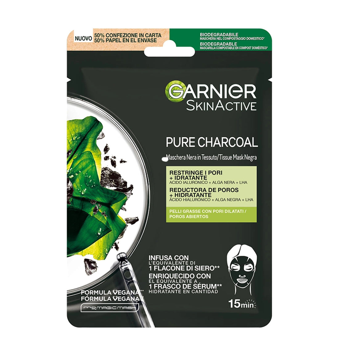 Garnier Maschera in Tessuto Pure Charcoal