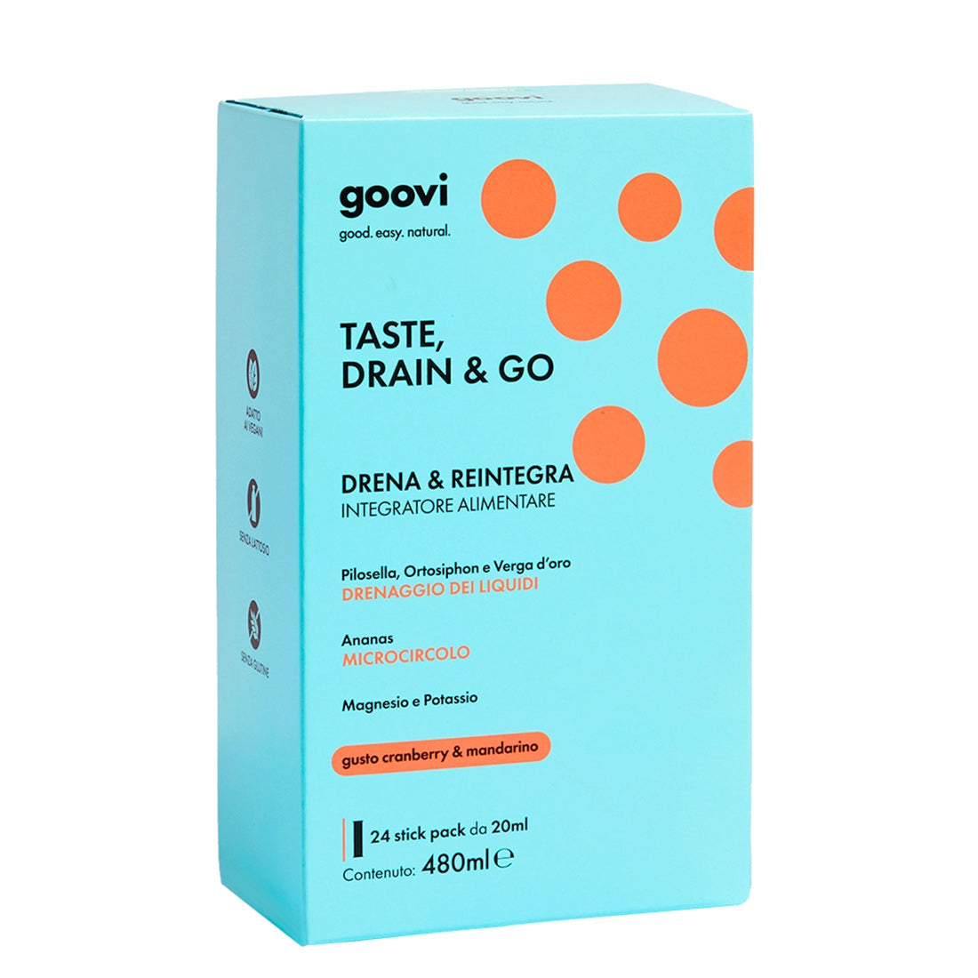 Goovi Taste, Drain & Go Drena & Reintegra Cranberry e mandarino