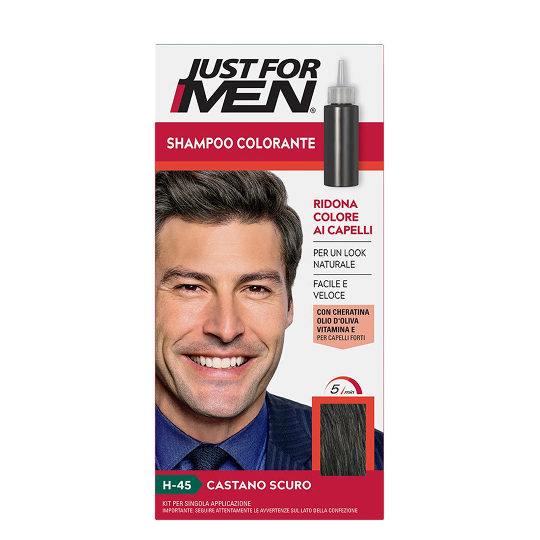 Just For Men Shampoo Colorante 45 Castano Scuro