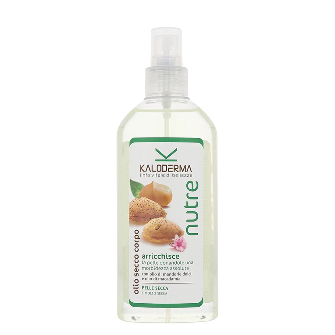 Kaloderma Olio Secco Corpo Arricchisce Nutre con Olio di Mandorle Dolci e Olio di Macadamia