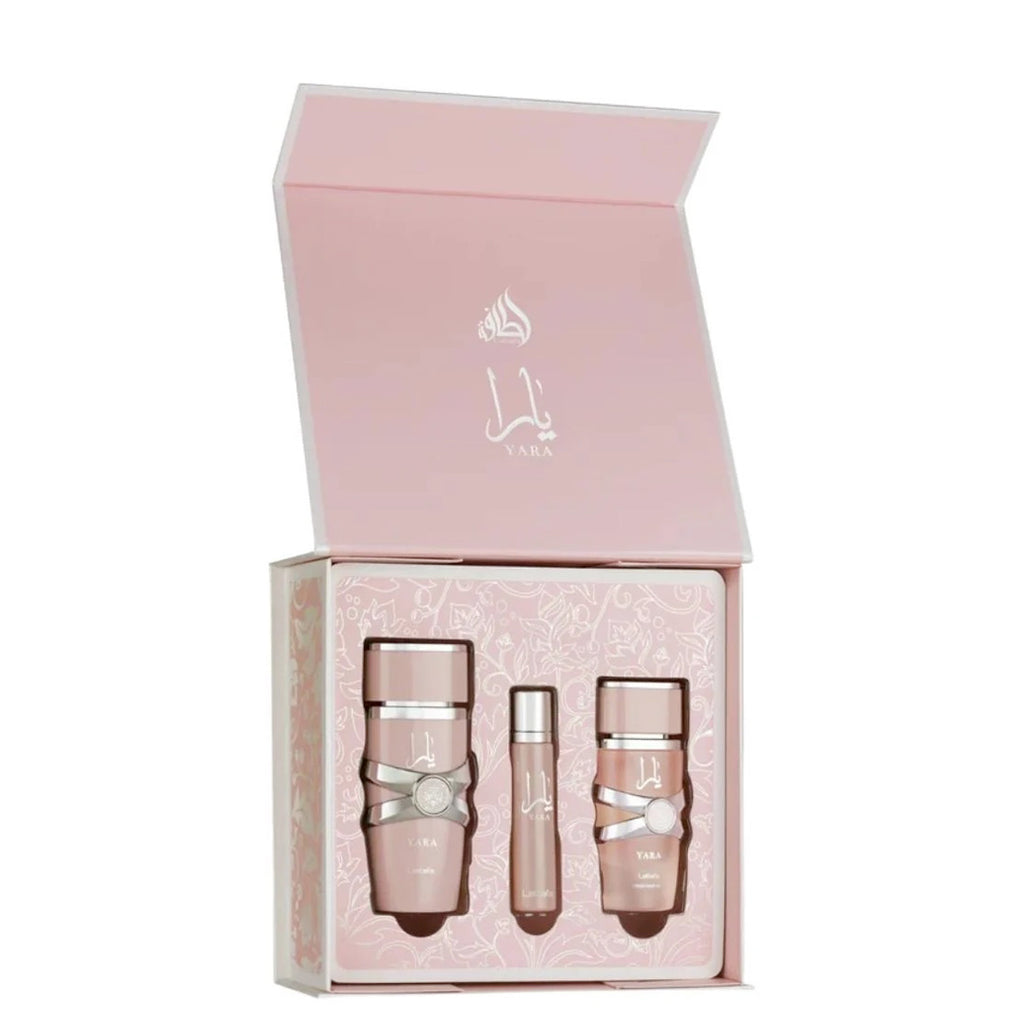 LATTAFA Yara Eau De Parfum + Travel Spray + Hair Mist Set 