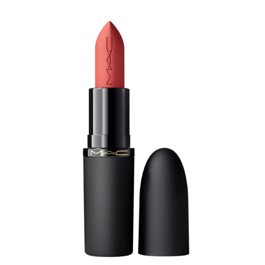 MAC Powder Kiss Hazy Matte Lipstick Brickthrough
