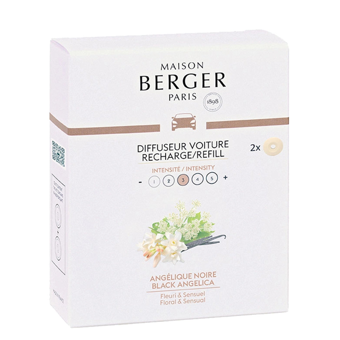 Maison Berger Paris Diffuseur Voiture Recharge Angélique Noire