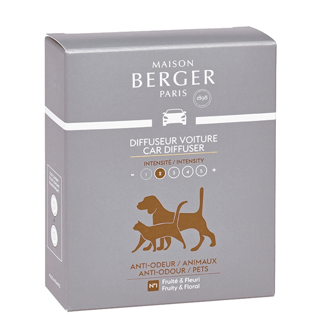 Maison Berger Paris Diffuseur Voiture Recharge Anti-Odeur Animaux