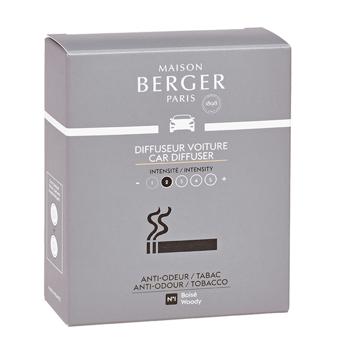 Maison Berger Paris Diffuseur Voiture Recharge Anti-Odeur Tabac