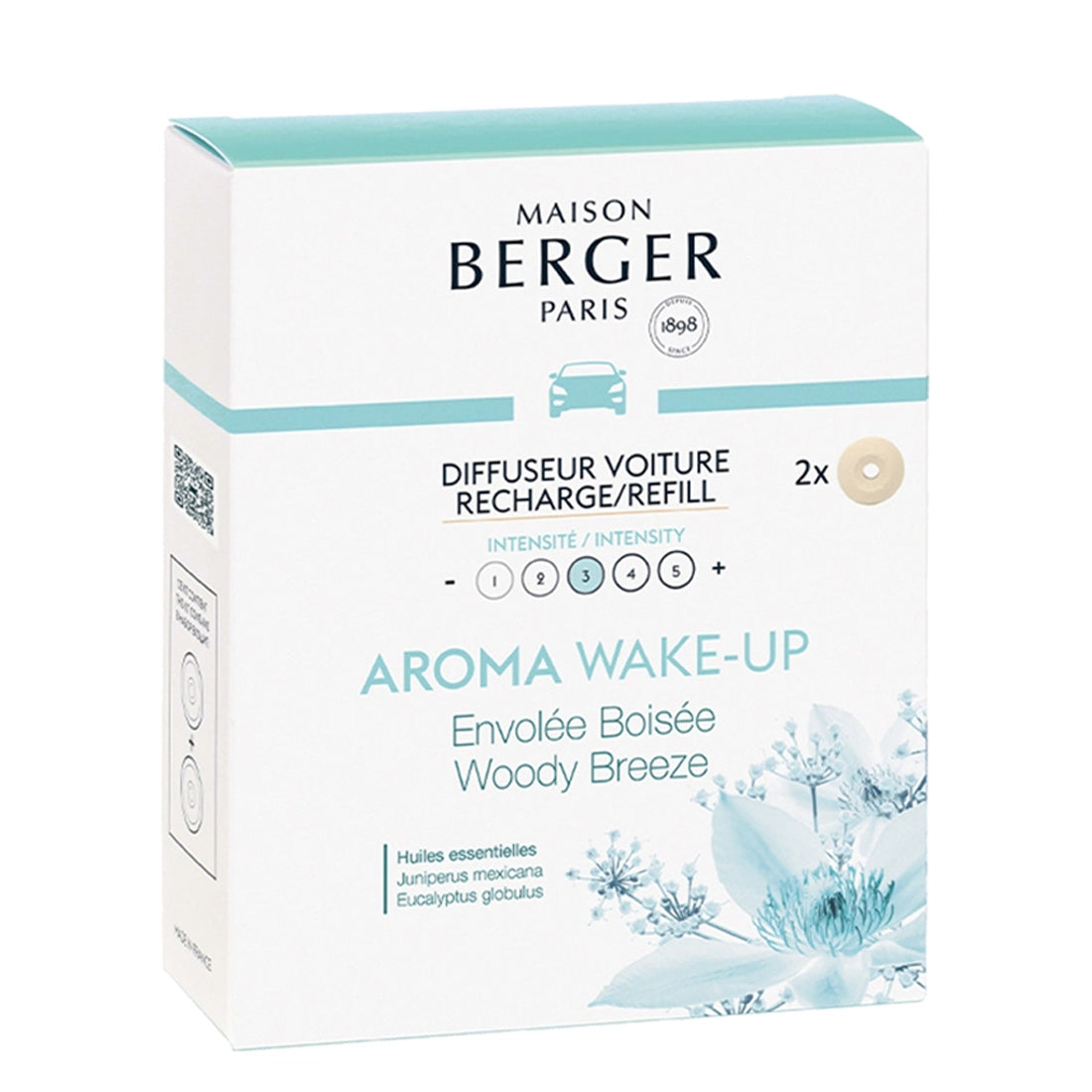 Maison Berger Paris Diffuseur Voiture Recharge Aroma Wake-Up