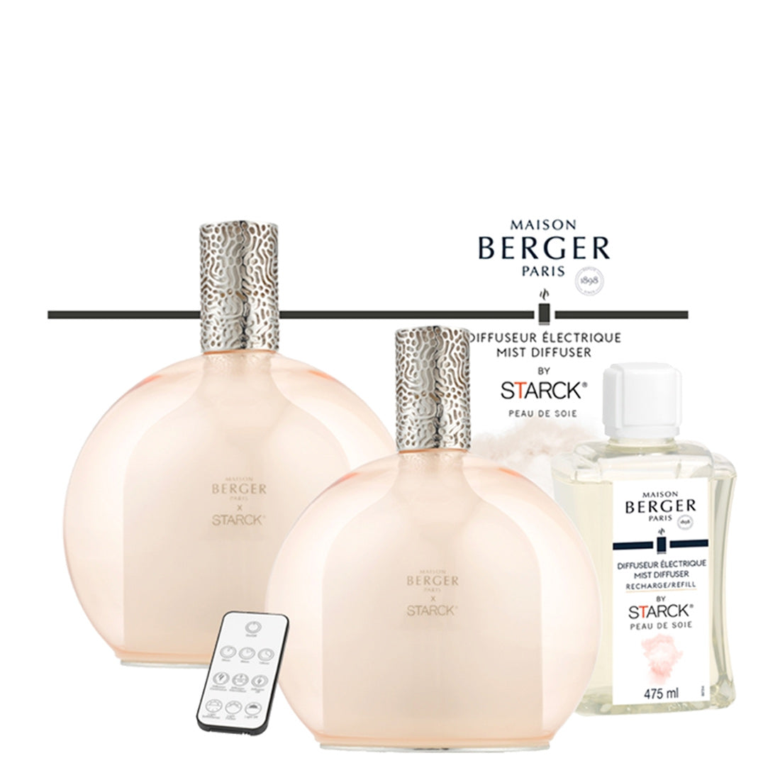 Maison Berger Paris STARCK Rose + Ricarica Peau de Soie 475 ml
