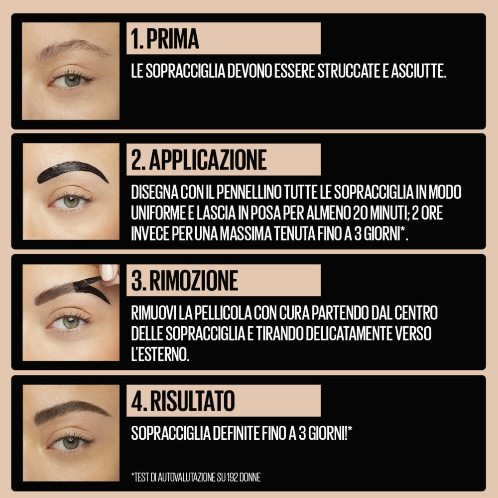 Maybelline New York Tattoo Brow Peel Off 35 Black Brown-4