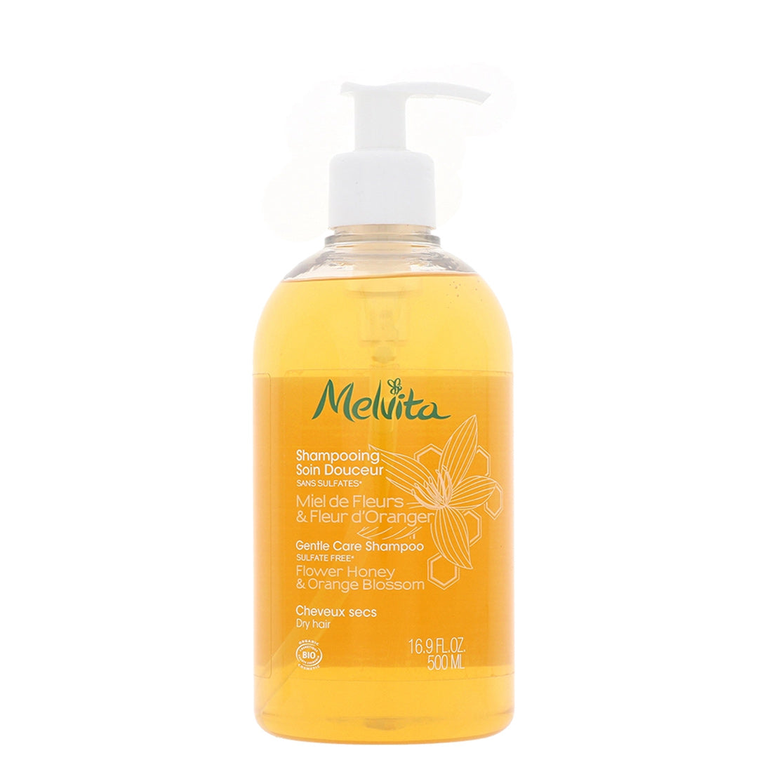 Melvita Shampooing Soin Douceur Miel de Fleurs & Fleur d'Oranger
