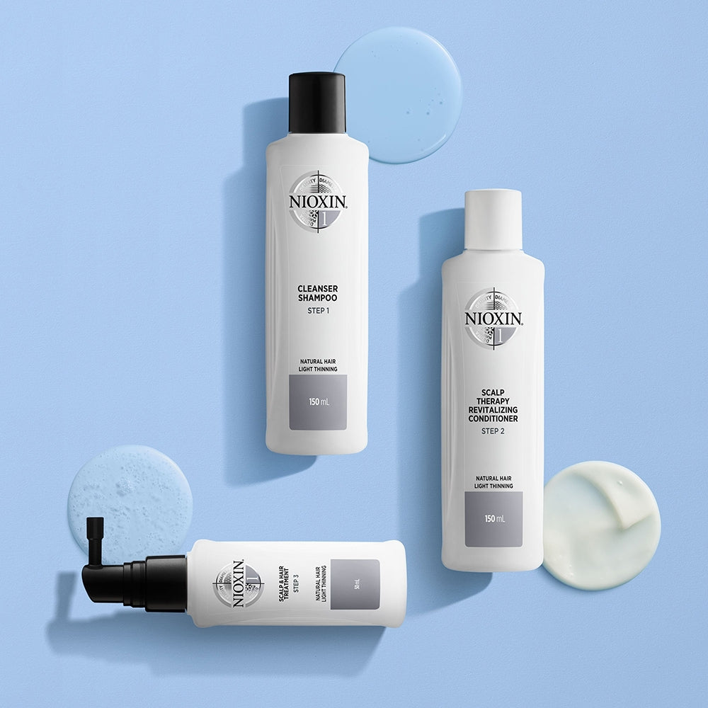 Nioxin Kit Trifasico Sistema 1 Per Capelli Naturali Leggermente Assottigliati Shampoo+Balsamo+Trattamento-3