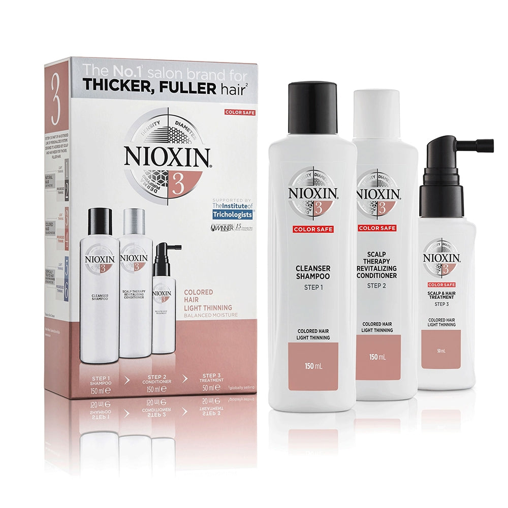 Nioxin Kit Trifasico Sistema 3 Per Capelli Colorati Leggermente Assottigliati Shampoo+Balsamo+Trattamento-2
