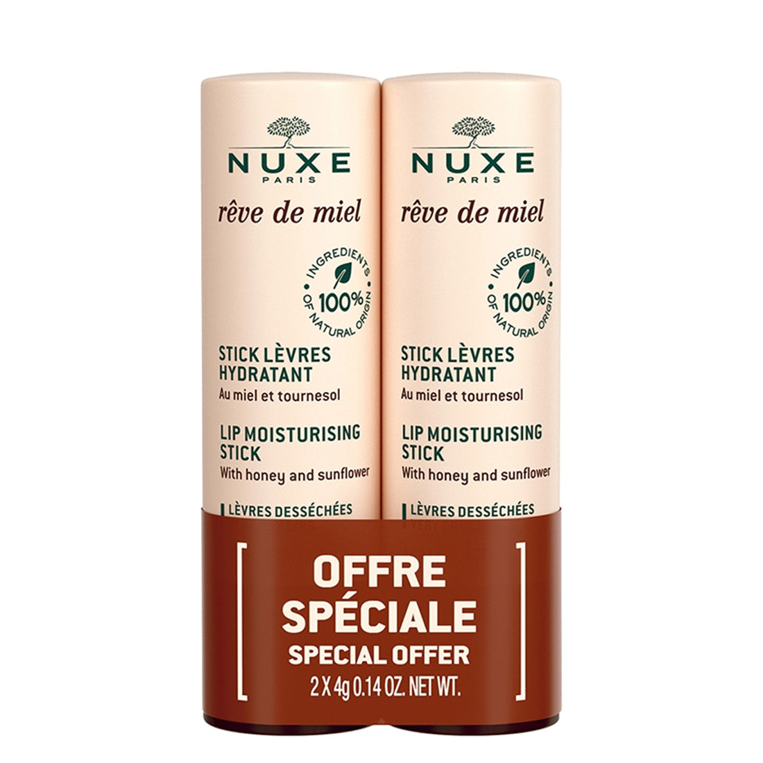 Nuxe Duo Reve de Miel Stick Lèvres Hydratant