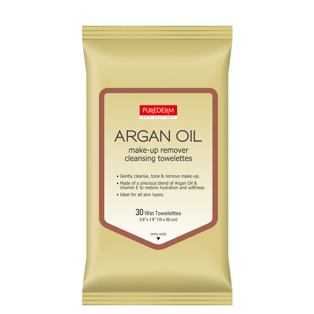 PUREDERM Argan Oil Make-Up Remover Cleansing Towelettes
