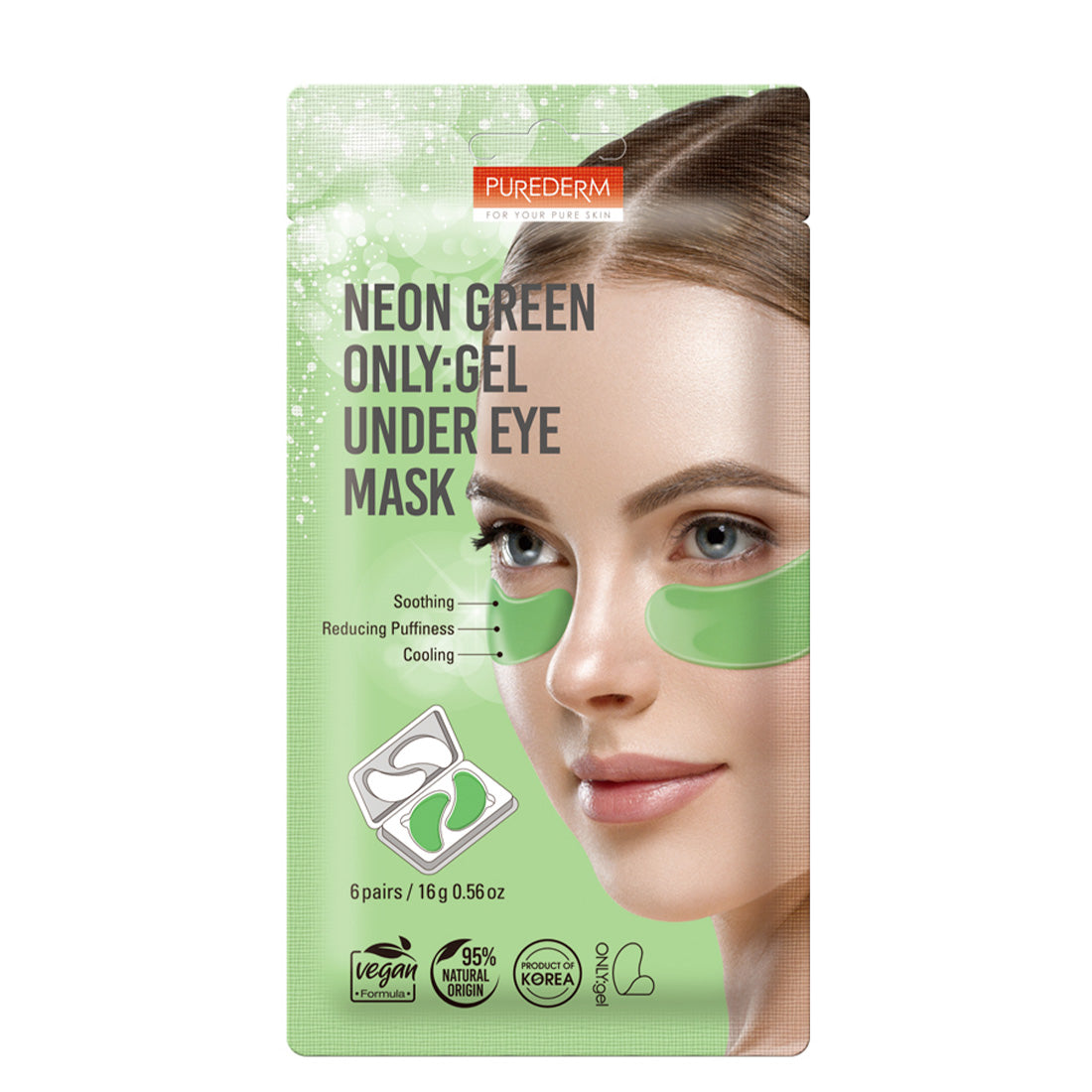 PUREDERM Neon Green Only Gel Under Eye Mask
