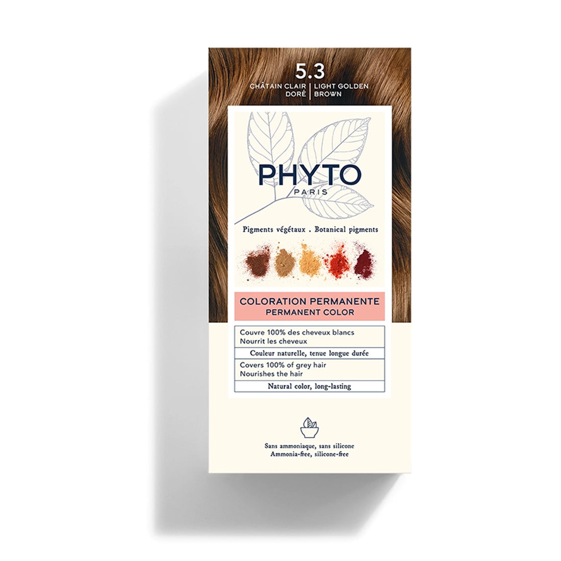 Phyto Colorazione Permanente 5.3 Chatain Clair Doré
