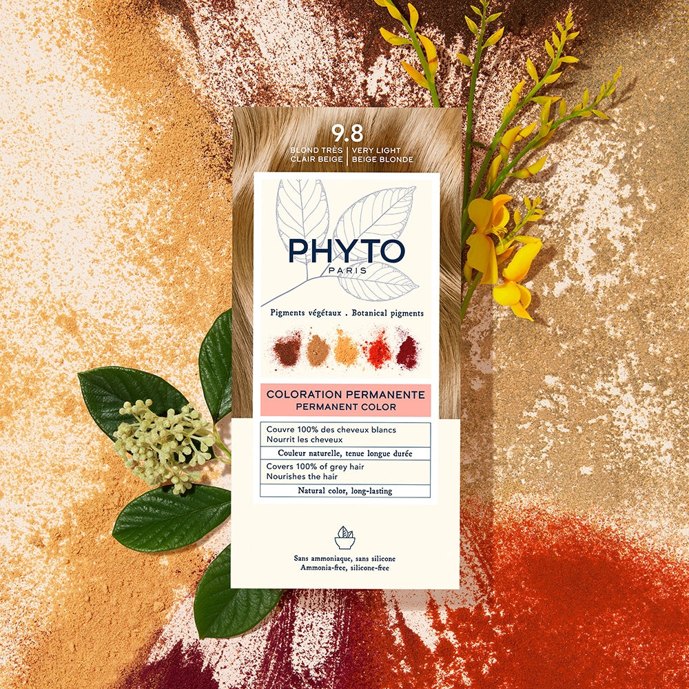 Phyto Colorazione Permanente 9.8 Blond Très Clair Beige-5