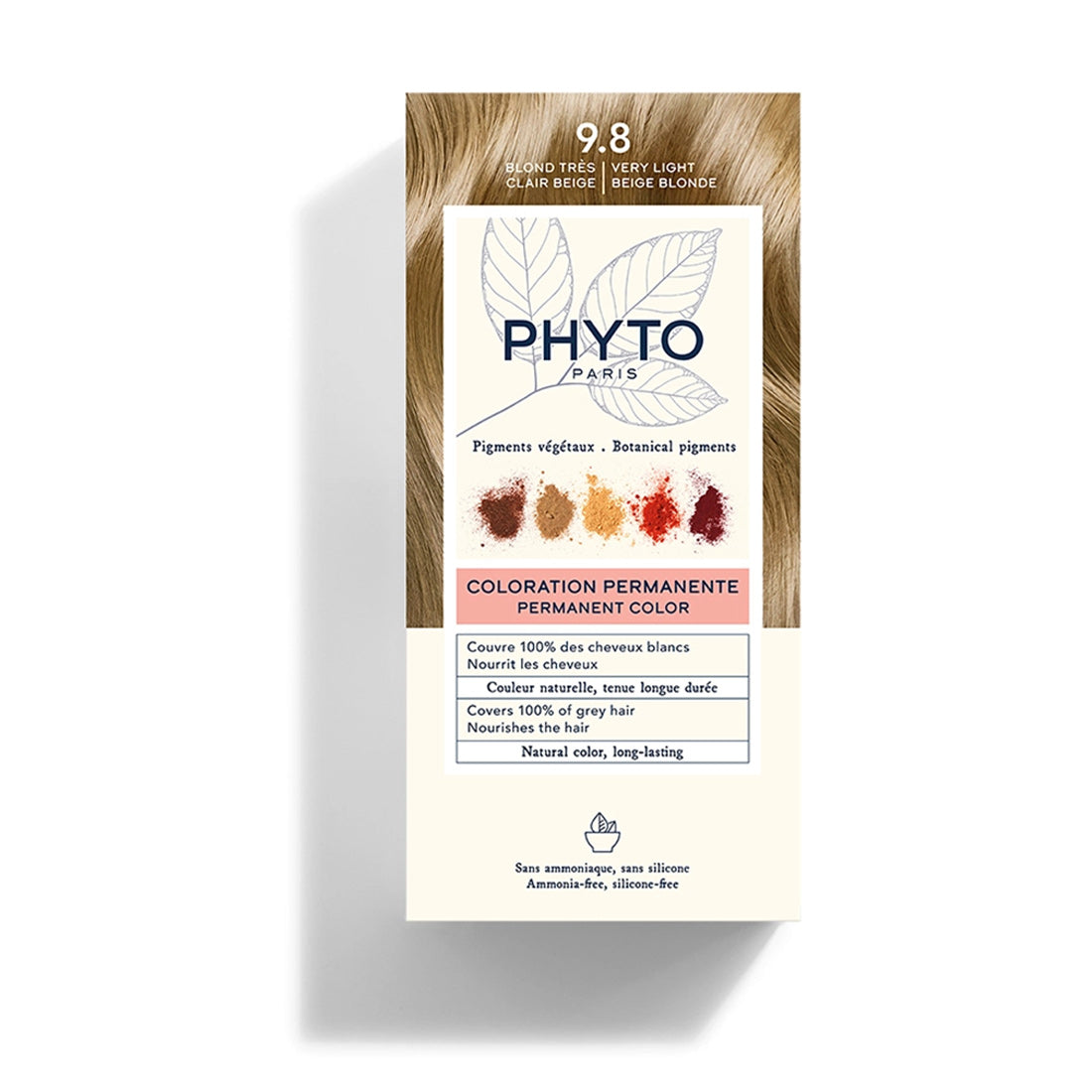 Phyto Colorazione Permanente 9.8 Blond Très Clair Beige