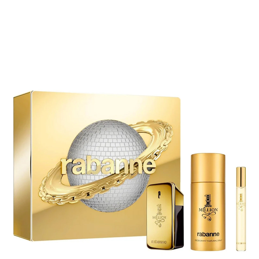 RABANNE 1 Million Eau De Toilette + Deodorante Spray + Travel Spray Set 
