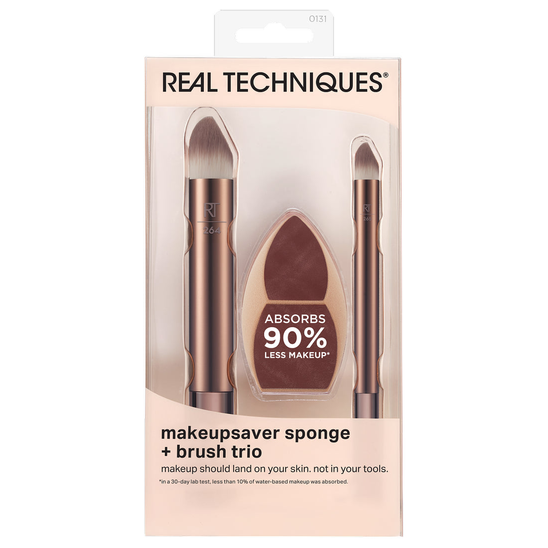 Real Techniques Make Up Saver Sponge + Brush Trio -2