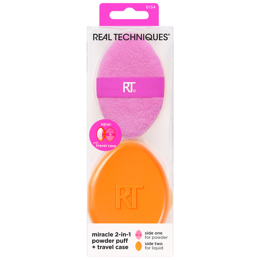 Real Techniques Miracle 2 In 1 Powder Puff + Travel Case -3