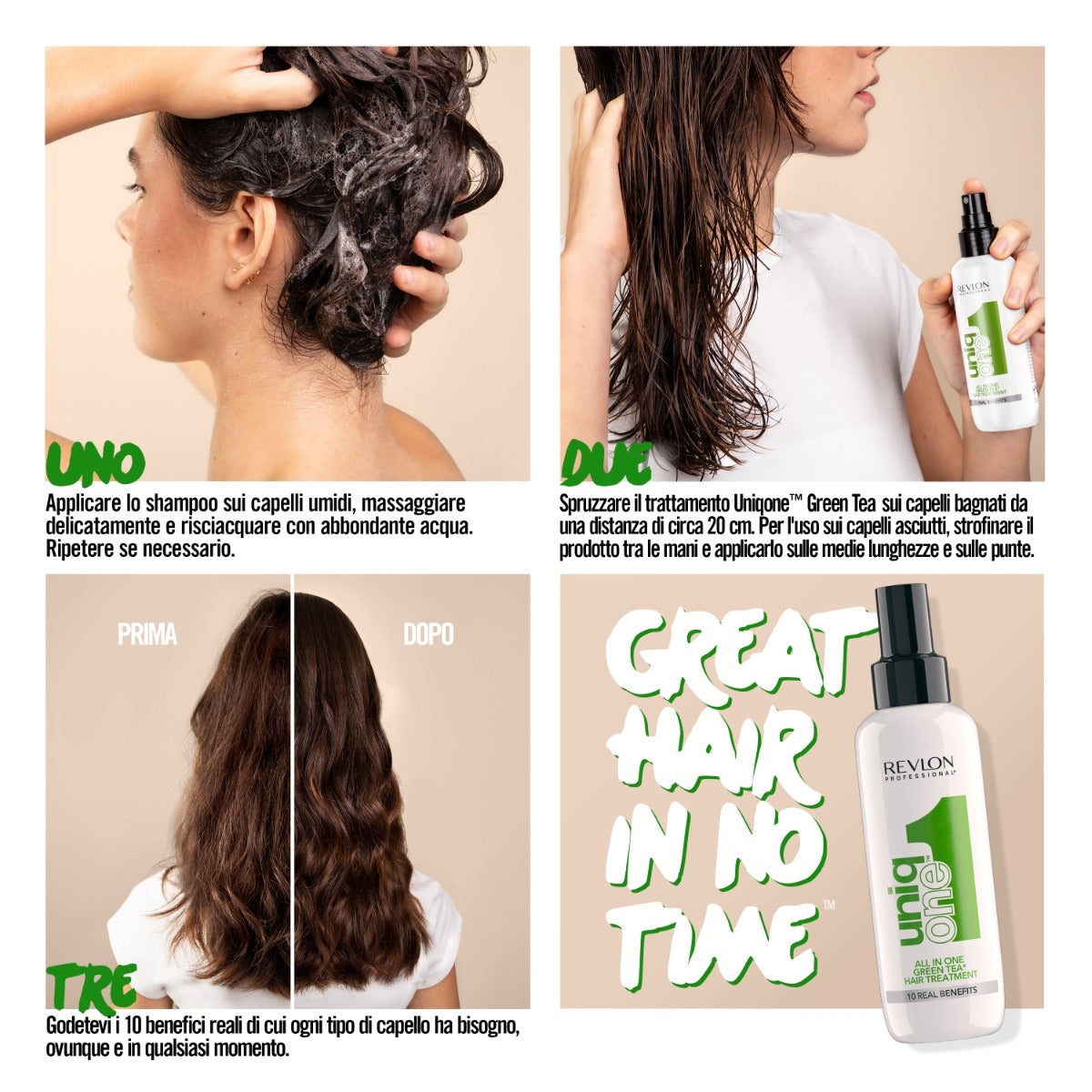 Revlon Professional Uniqone Hair Treatment Green Tea-3