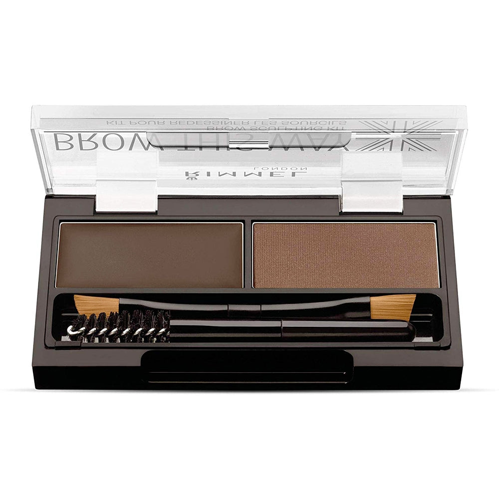 Rimmel Eyebrow Powder Kit Palette 003 Dark Brown-2