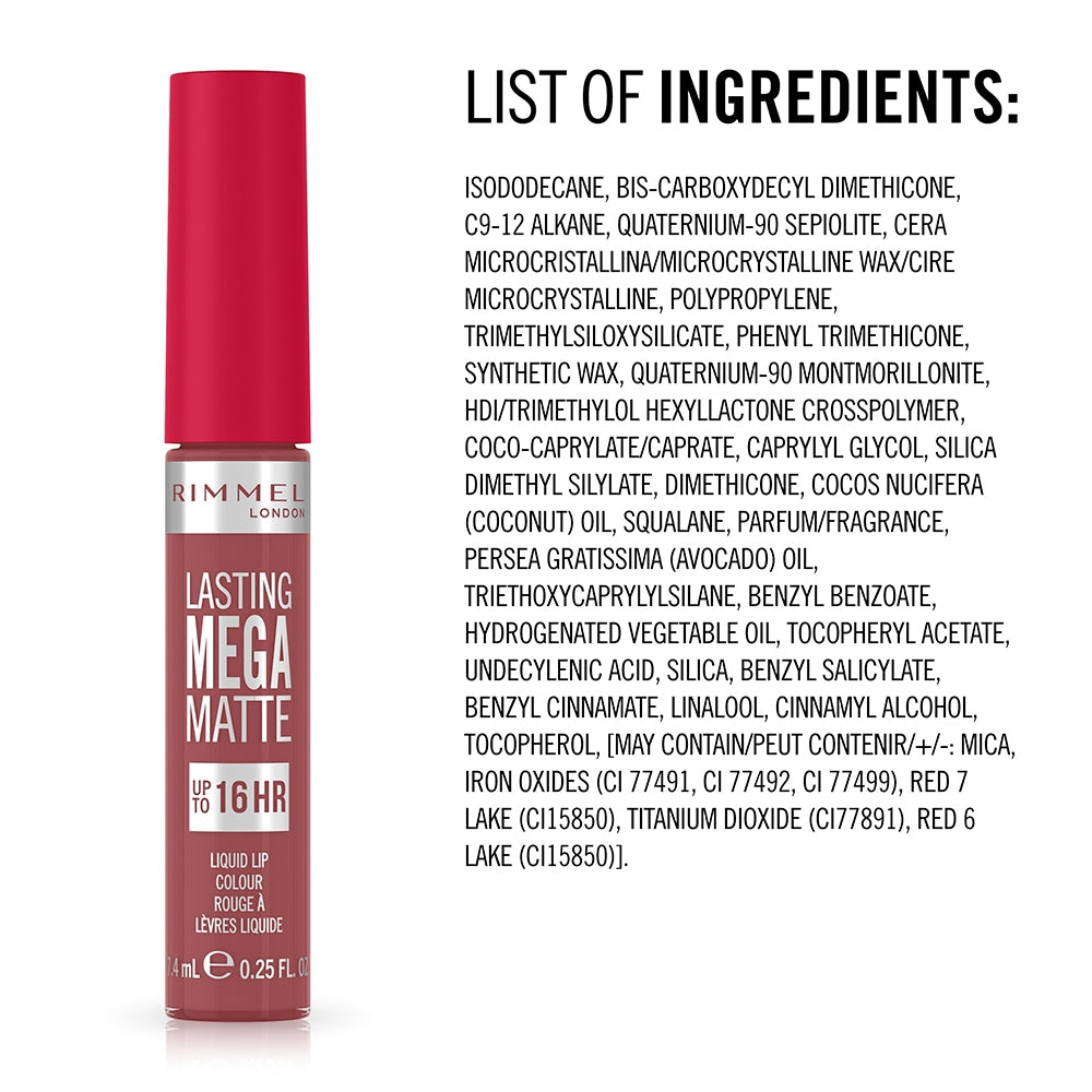 Rimmel Lasting Mega Matte 210 Rose & Shine-4