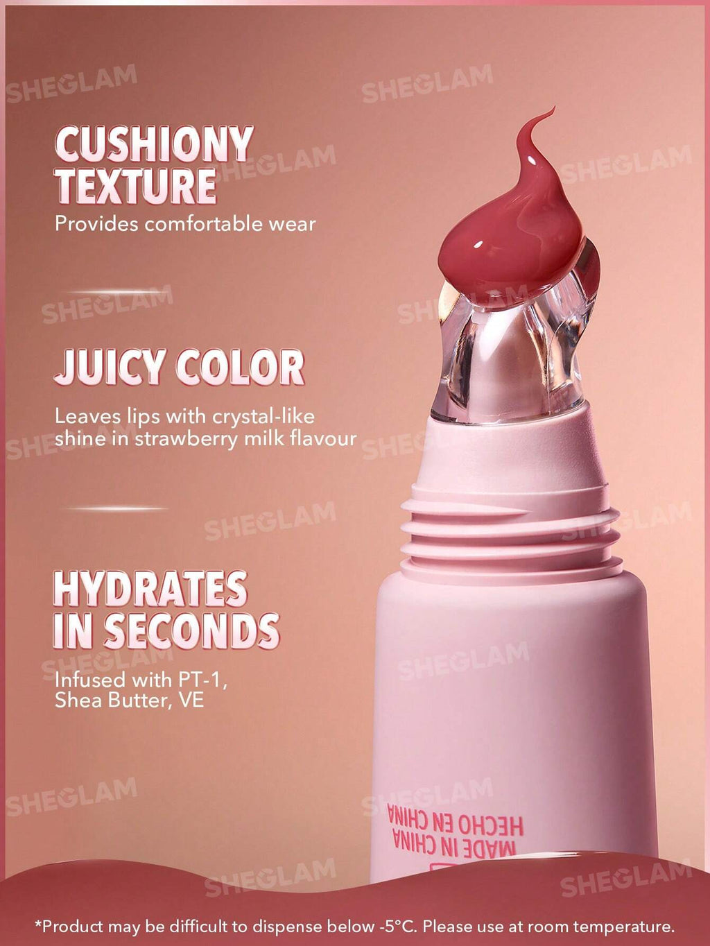 SHEGLAM Crystal Glaze Moisturizing Lip Care Strawberry Milk-3