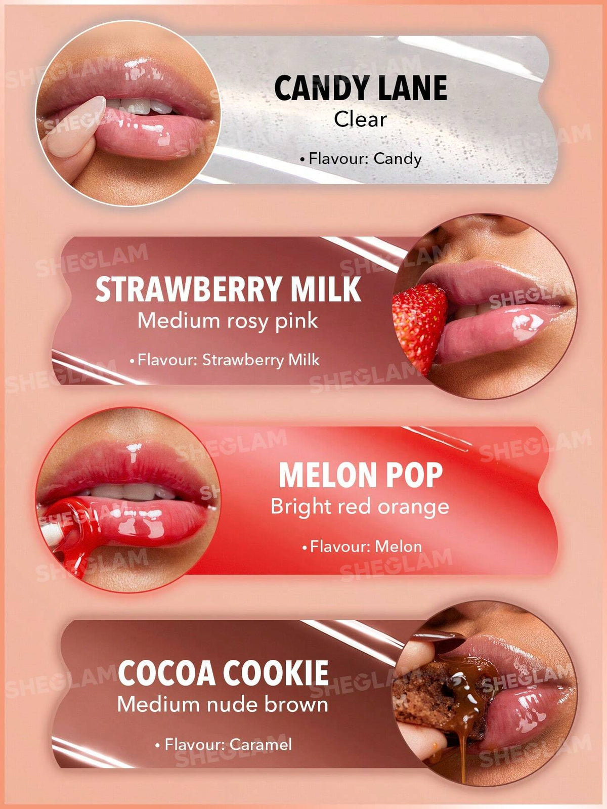 SHEGLAM Crystal Glaze Moisturizing Lip Care Strawberry Milk-4