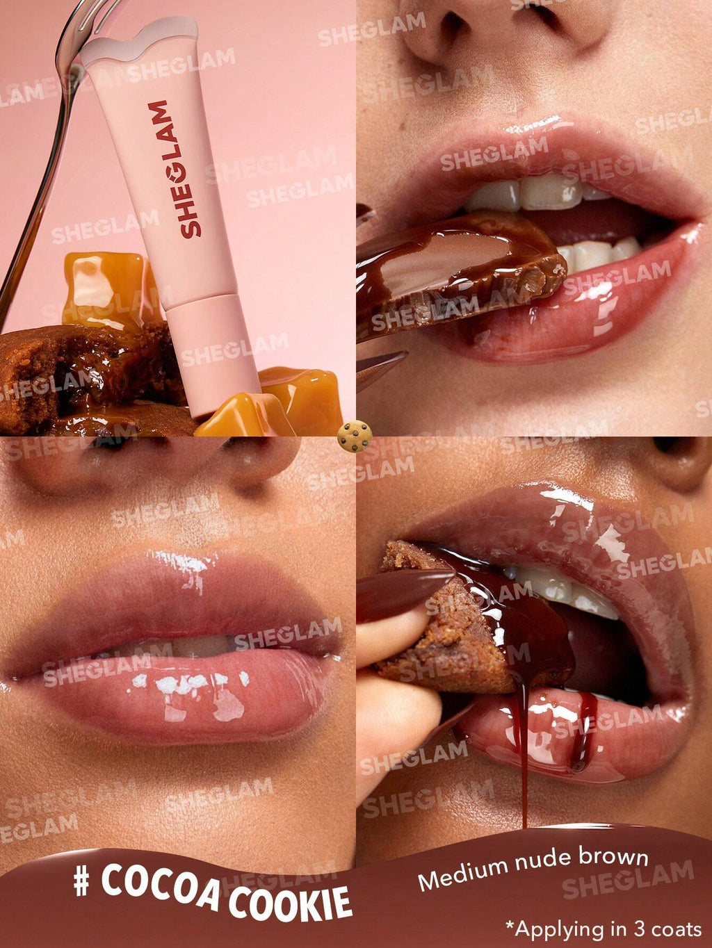 SHEGLAM Crystal Glaze Moisturizing Lip Gloss Cocoa Cookie-2