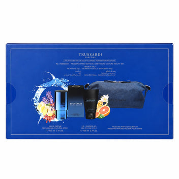 TRUSSARDI Primo Notte Blu Eau De Parfum + Shampoo & Shower Gel + Beauty Bag Set -2