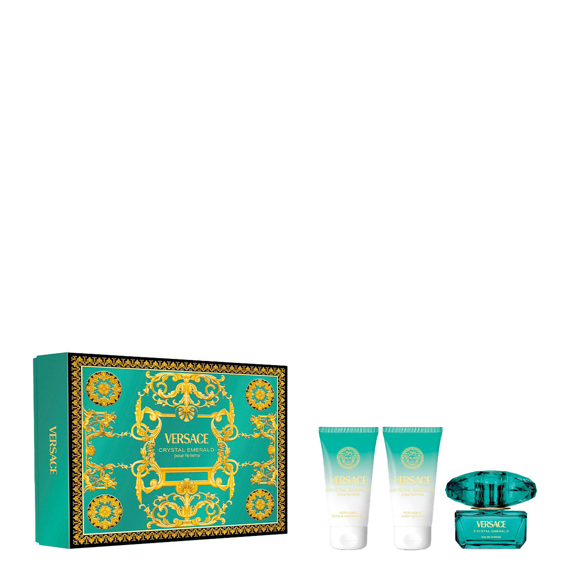VERSACE Crystal Emerald Eau De Parfum + Shower Gel + Body Lotion Set 